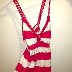 hot pink stripe tank